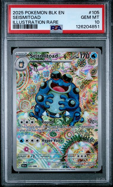 2025 POKEMON BLK EN-BLACK BOLT #105 SEISMITOAD ILLUSTRATION RARE PSA 10