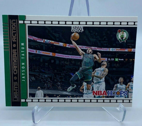 2021-22 Panini NBA Hoops Jayson Tatum No. 11 Lights Camera Action Boston Celtics