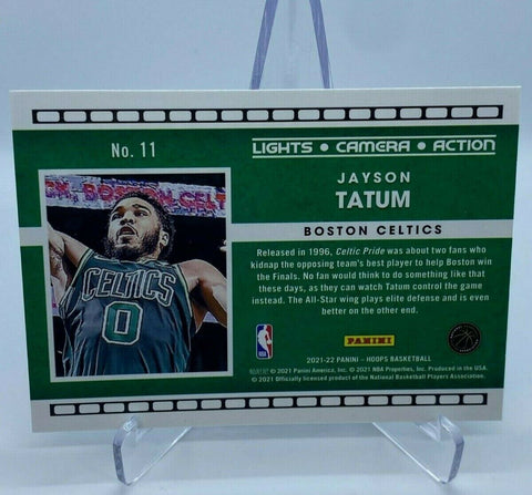 2021-22 Panini NBA Hoops Jayson Tatum No. 11 Lights Camera Action Boston Celtics