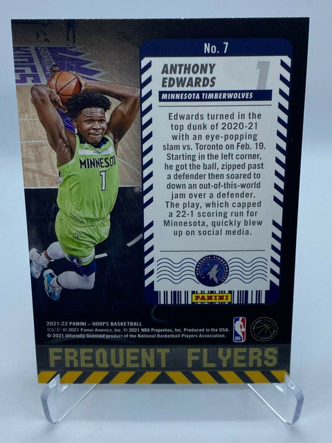 ANTHONY EDWARDS FREQUENT FLYERS INSERT #7 PANINI NBA HOOPS 2021/22