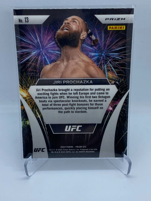 2022 Panini Prizm UFC Jiri Prochazka Green Refractor Fireworks