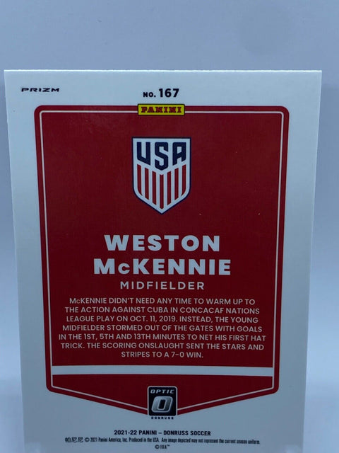 2021-22 Donruss Road to Qatar WESTON MCKENNIE Optic Velocity Red #167