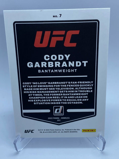 2022 Donruss UFC Cody Garbrandt Blue Holo Laser  /49