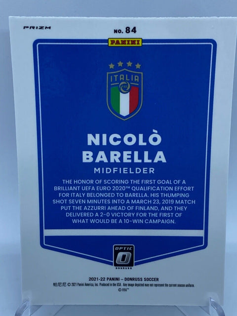 2021-22 Donruss Road to Qatar NICOLO BARELLA Optic Green Velocity #84