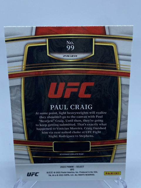 2022 Select UFC Paul Craig Concourse Orange Flash Prizm #99 RC