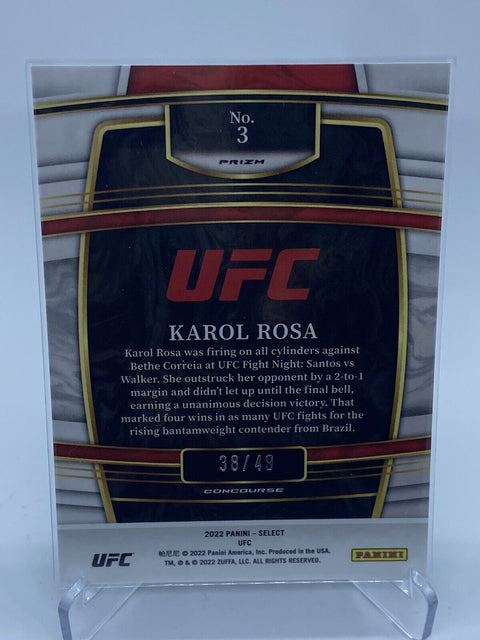 2022 Panini Select UFC #3 KAROL ROSA Concourse NEON GREEN