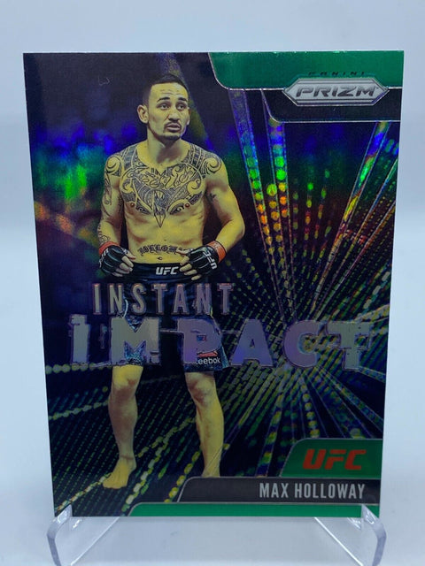 2021 PANINI UFC PRIZM MAX HOLLOWAY INSTANT IMPACT GREEN PRIZM CARD NM #4