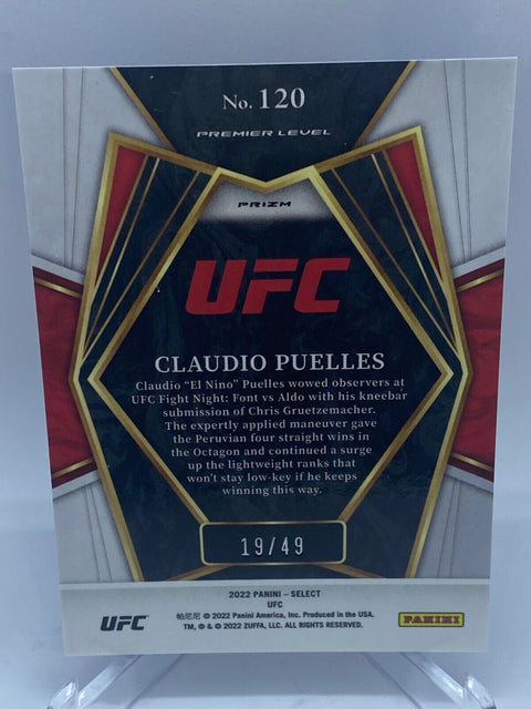 2022 panini ufc select claudio puelles rc blue disco /49