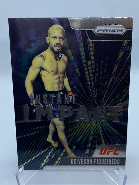 2021 PANINI UFC PRIZM DEIVESON FIGUEIREDO INSTANT IMPACT SILVER PRIZM CARD #17