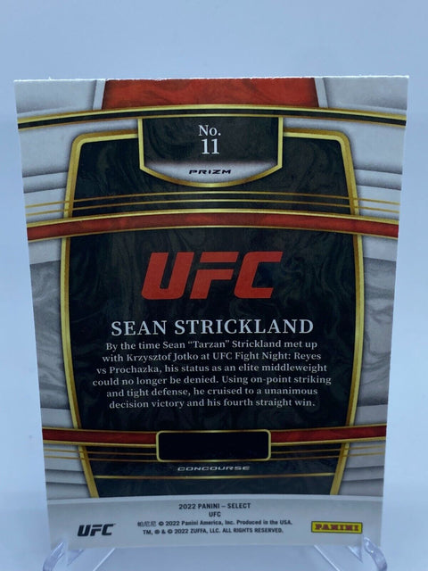 2022 Select UFC SEAN STRICKLAND #11 CONCOURSE Level BLUE Heavyweight RC