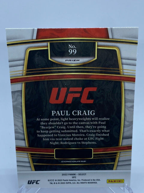 2022 Select UFC Paul Craig Concourse Orange Flash Prizm #99 RC