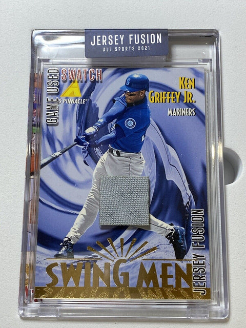 2021 JERSEY FUSION KEN GRIFFEY JR.  95 PINNACLE SWING MEN 1994 GAME USED SWATCH