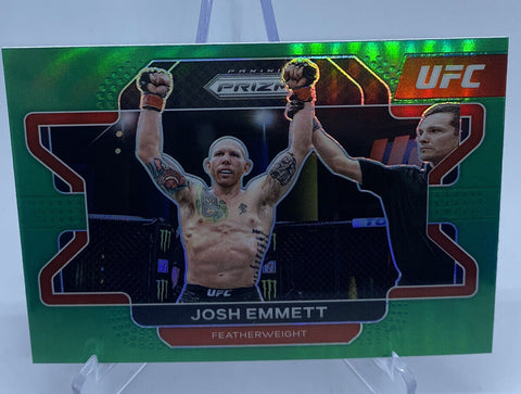 2022 Panini Prizm UFC #24 Josh Emmett Green Prizm Parallel Featherweight