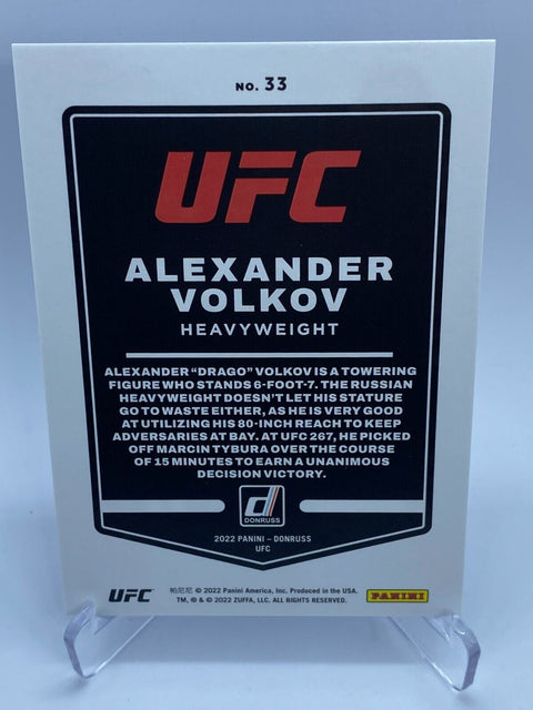 2022 PANINI DONRUSS UFC (#33) ALEXANDER VOLKOV BLUE HOLO LASER PARALLEL CARD