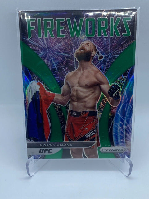 2022 Panini Prizm UFC Jiri Prochazka Green Refractor Fireworks