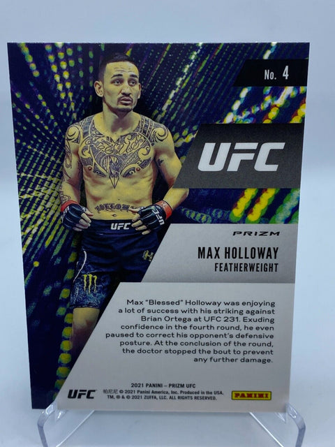 2021 PANINI UFC PRIZM MAX HOLLOWAY INSTANT IMPACT GREEN PRIZM CARD NM #4