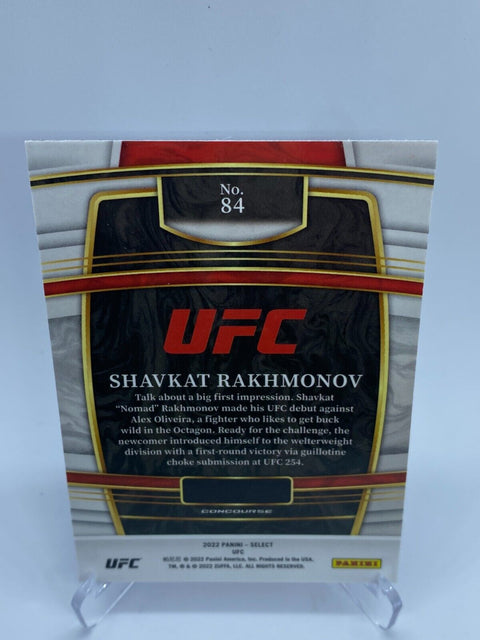 2022 Shavkat Rakhmonov Panini Select Base Concourse Blue UFC Card #84 Rookie RC