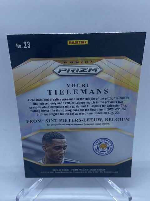 2021-22 Prizm EPL YOURI TIELEMANS Brilliance Base #23 Gold