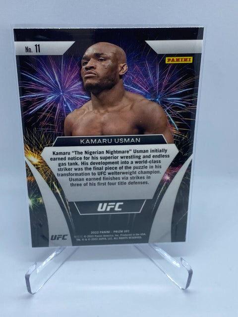 2022 Prizm KAMARU USMAN Fireworks Base #11