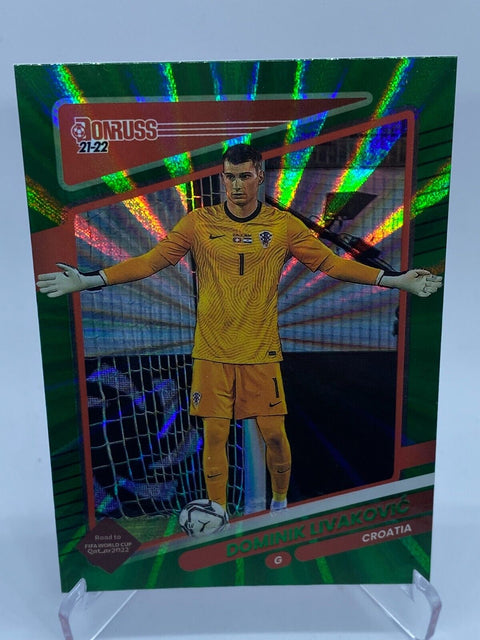 2021-22 Donruss Road to Qatar DOMINIK LIVAKOVIC Optic Green Laser Holo #38