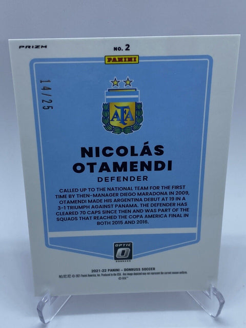 2021-22 Donruss Optic Nicolas Otamendi Argentina PINK OPTIC VELOCITY