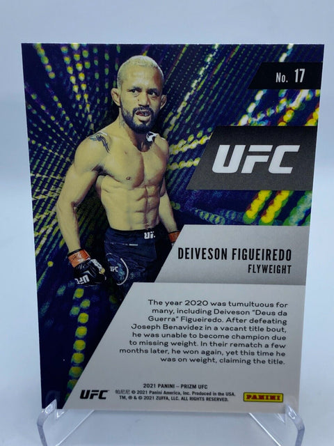 2021 PANINI UFC PRIZM DEIVESON FIGUEIREDO INSTANT IMPACT SILVER PRIZM CARD #17