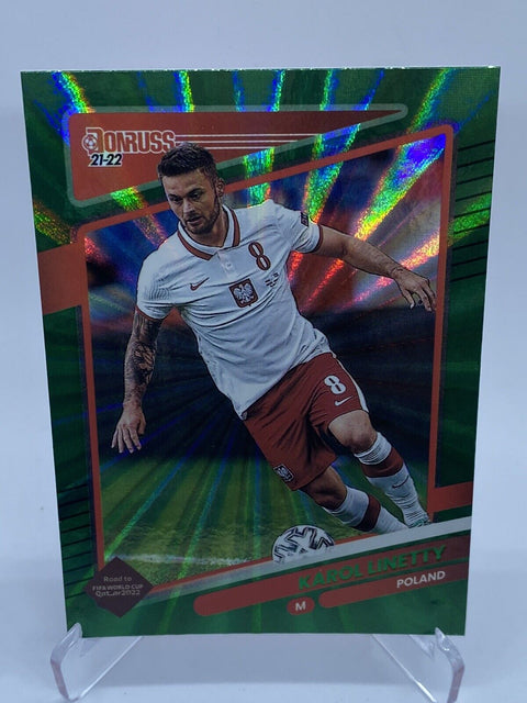 2021-22 Donruss Qatar Green Laser Karol Linetty