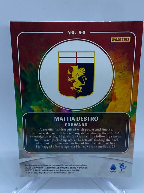 2021-22 Chronicles Serie A MATTIA DESTRO Origins Blue #90 /99