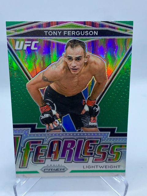 2021 PANINI UFC PRIZM  TONY FERGUSON FEARLESS INSERT GREEN PRIZM CARD  #14