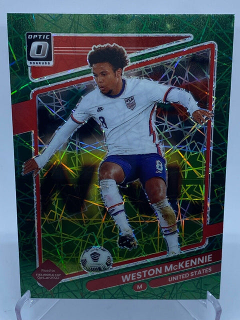 2021-22 Donruss Road to Qatar WESTON MCKENNIE Optic Green Velocity  #167