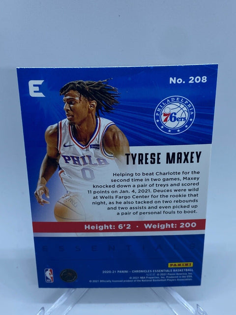 Tyrese Maxey ROOKIE PANINI Chronicles Essentials 2020-21 PHILADELPHIA 76ERS RC