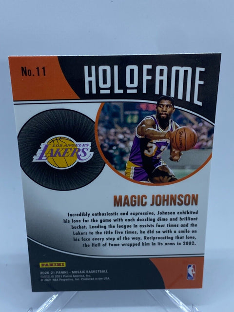 MAGIC JOHNSON HOLOFAME INSERT #11 PANINI NBA MOSAIC 2020/21